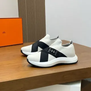 Hermès H-Logo স্ট্র্যাপ কিনিট স্লিপ-অন লাইফস্টাইল স্নিকার্স