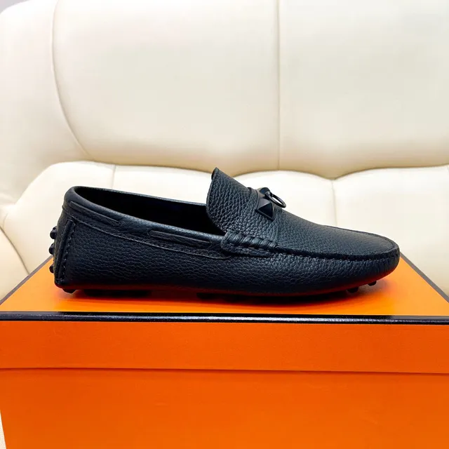 Hermès Oran مكاسين جلد أسود Pebbled 3