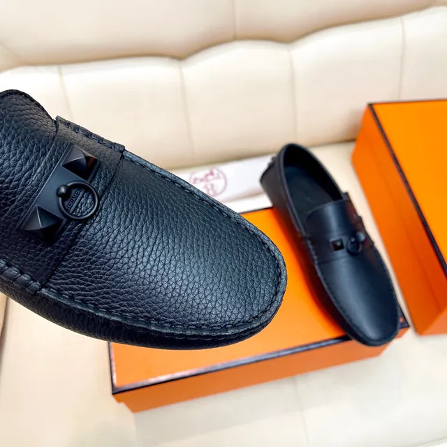 Hermès Oran مكاسين جلد أسود Pebbled 6