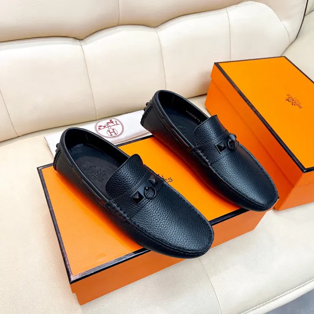 Hermès Oran مكاسين جلد أسود Pebbled 7
