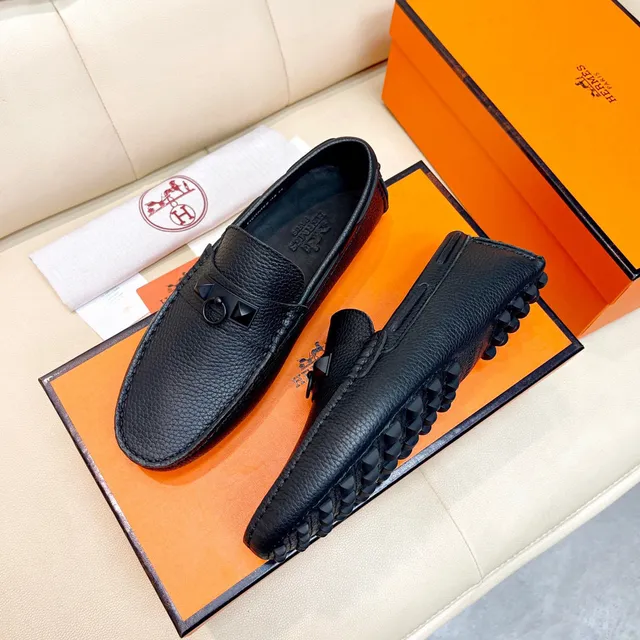 Hermès Oran مكاسين جلد أسود Pebbled 8