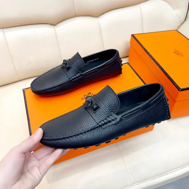 Hermès Oran مكاسين جلد أسود Pebbled 9