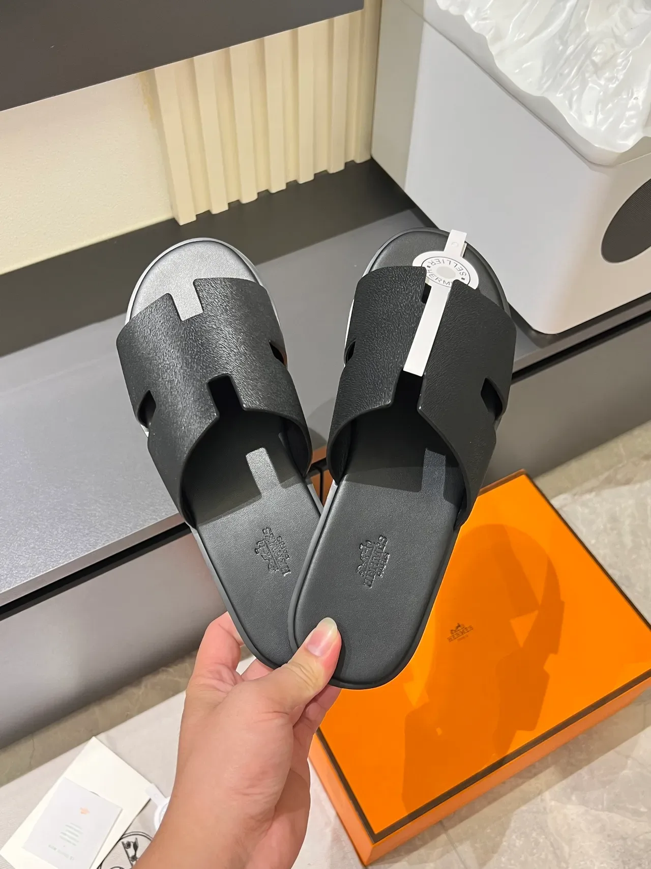 Hermès Oran H-Strap Animal Print Slippers 14