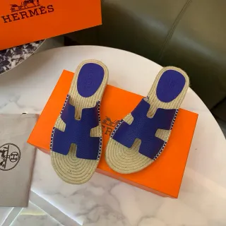 Hermès Oran أزرق ملكي جلد H-strap يوت سول نعال