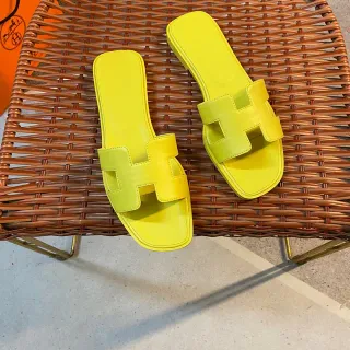 Hermès Oran Yellow H-Strap চপ্পল