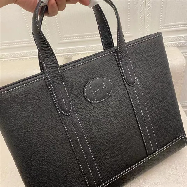 Hermès Picotin Lock 黑色粒面皮革手提包 4