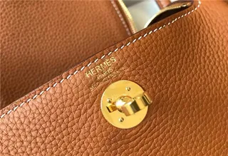 Hermès Picotin Lock Bolsa Boston Mini de Couro Laranja Granulado 6
