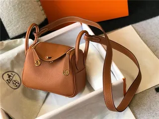 Hermès Picotin Lock Bolsa Boston Mini de Couro Laranja Granulado 10