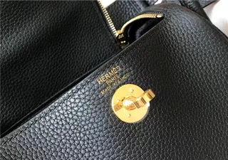 Hermès Picotin Lock Bolsa Boston Mini de Couro Laranja Granulado 13