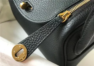 Hermès Picotin Lock Bolsa Boston Mini de Couro Laranja Granulado 14