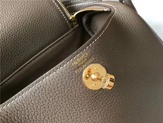 Hermès Picotin Lock Bolsa Boston Mini de Couro Laranja Granulado 21
