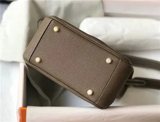 Hermès Picotin Lock Bolsa Boston Mini de Couro Laranja Granulado 22