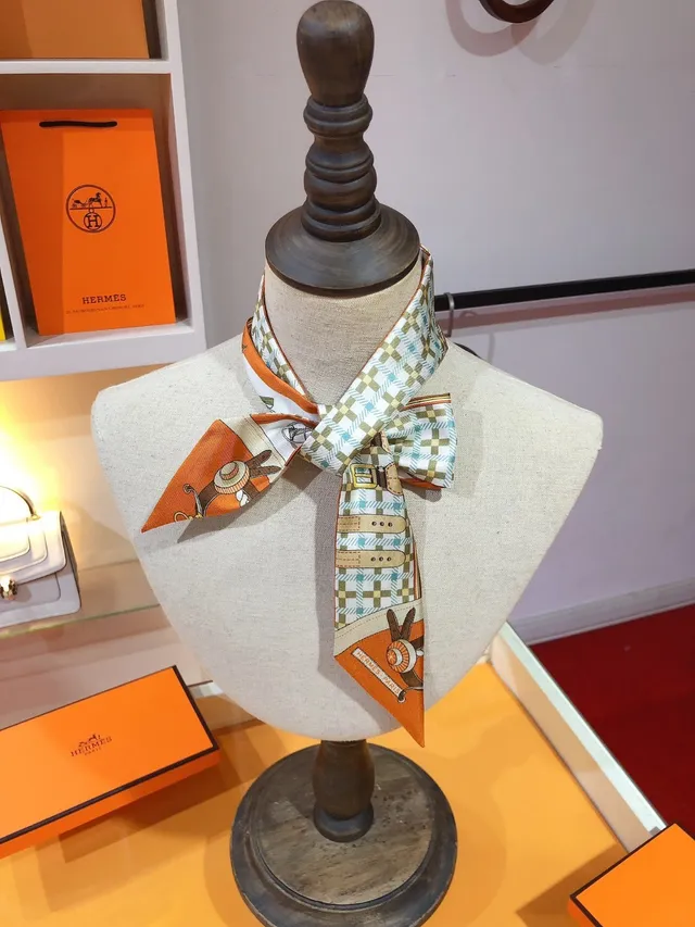 Hermès Twilly नई स्टाइल गाड़ी नारंगी रेशम स्कार्फ 2
