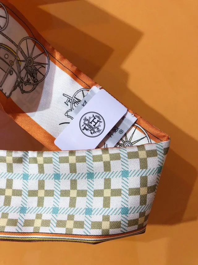 Hermès Twilly नई स्टाइल गाड़ी नारंगी रेशम स्कार्फ 3