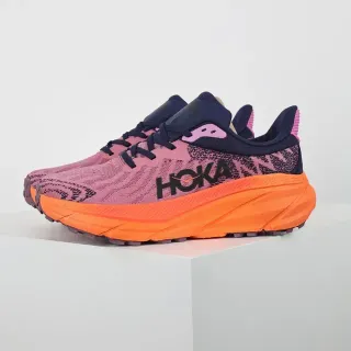 Hoka Clifton पिंक ऑरेंज किनिट अपर मोटी मिडसोल रनिंग जूते