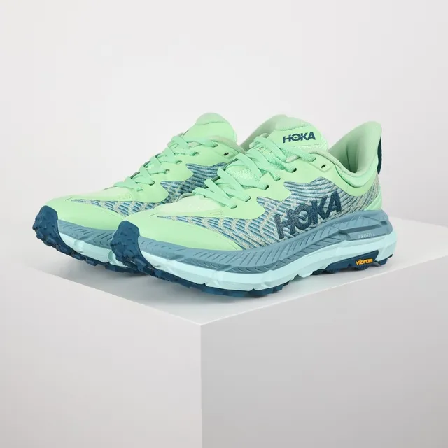 Hoka أخضر أزرق الوجه العلوي من Knit المهندس المدعوم PROFLY+ وسط الكعب أحذية الجري 2