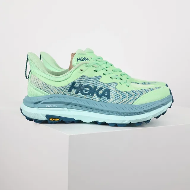 Hoka أخضر أزرق الوجه العلوي من Knit المهندس المدعوم PROFLY+ وسط الكعب أحذية الجري 3