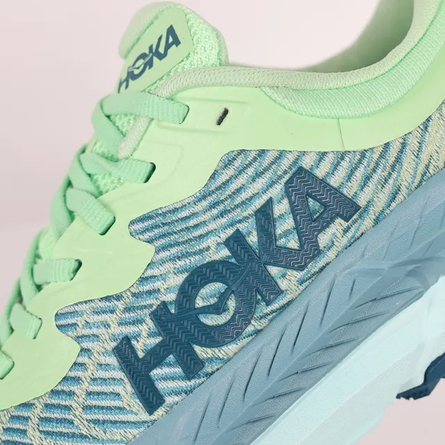 Hoka أخضر أزرق الوجه العلوي من Knit المهندس المدعوم PROFLY+ وسط الكعب أحذية الجري 6