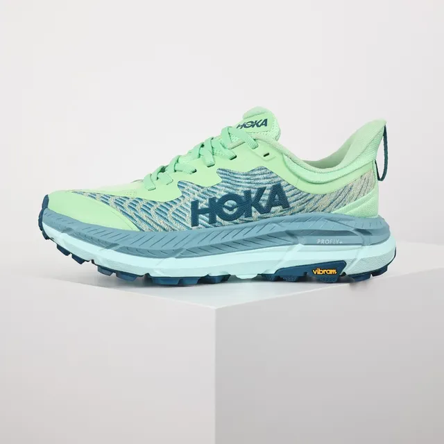 Hoka أخضر أزرق الوجه العلوي من Knit المهندس المدعوم PROFLY+ وسط الكعب أحذية الجري 9