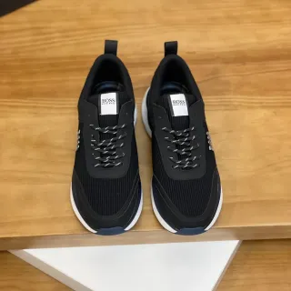 Hugo Boss Black Ribbed Knit Lifestyle Sneakers