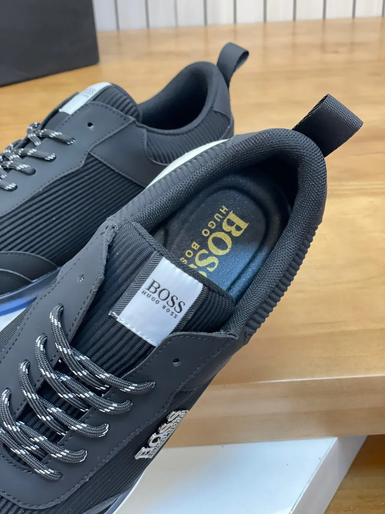 Hugo Boss 黑色罗纹针织生活方式运动鞋 7