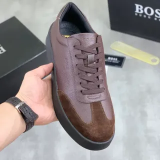 Hugo Boss Zapatillas Lifestyle con Plataforma de Cuero y Ante en Marrón
