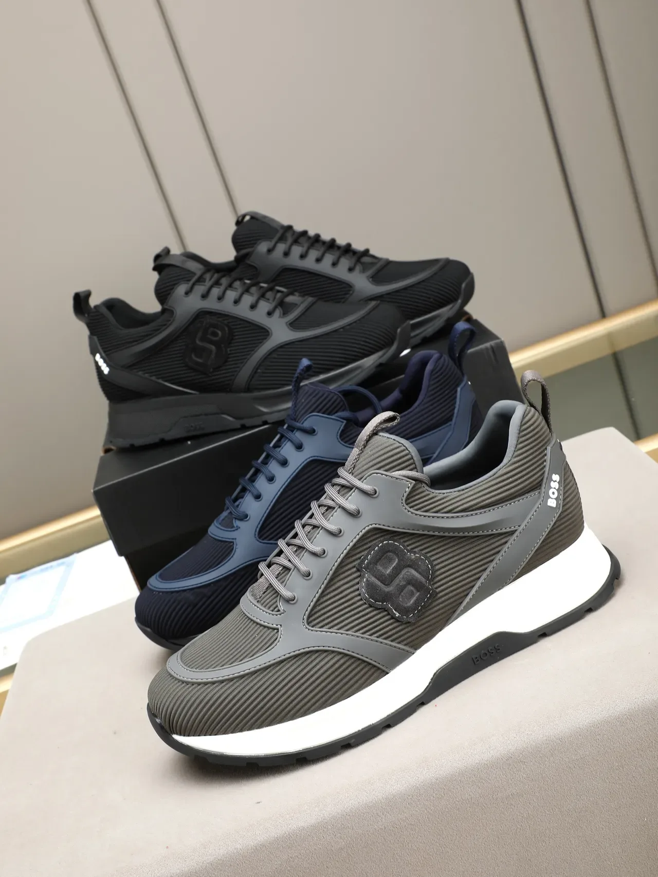 Hugo Boss Tênis Lifestyle Cinza Textil Aca nalado 2