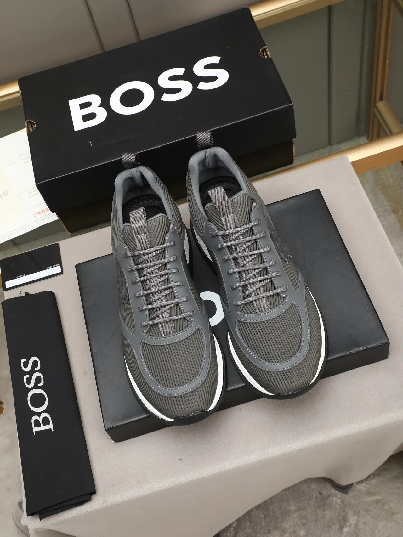 Hugo Boss Tênis Lifestyle Cinza Textil Aca nalado 3