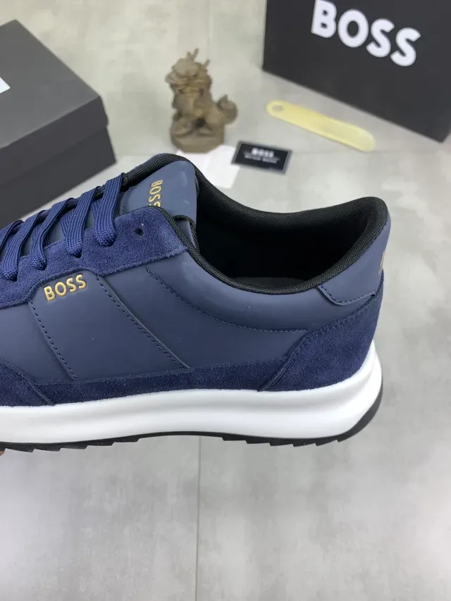 Hugo Boss Zapatillas Lifestyle de Ante y Cuero Azul Marino 5