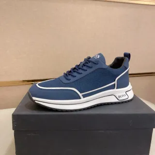 Hugo Boss 海军蓝白条纹生活方式运动鞋