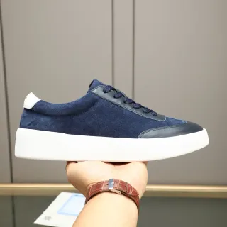 Hugo Boss Navy Suede and Leather Platform Lifestyle Sneaker