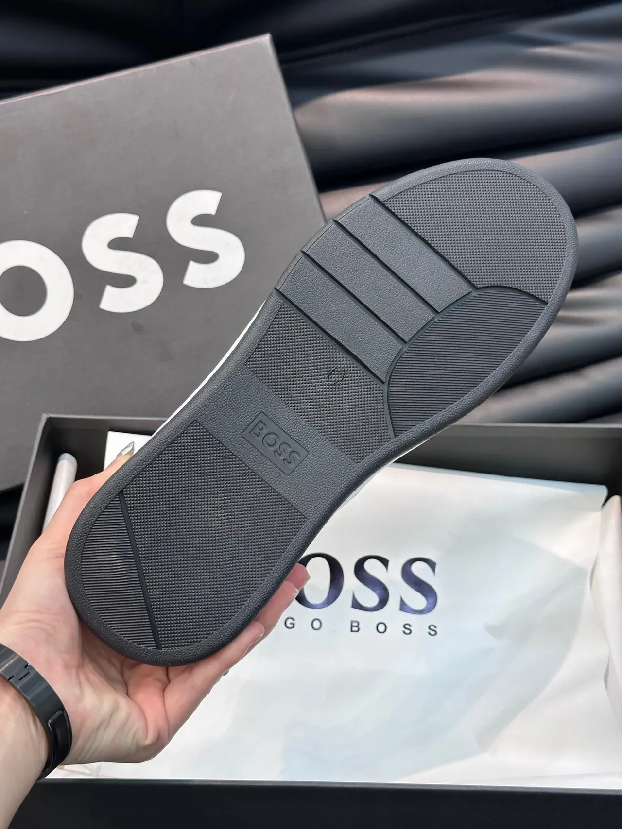 Hugo Boss 白绿配色生活方式运动鞋 2