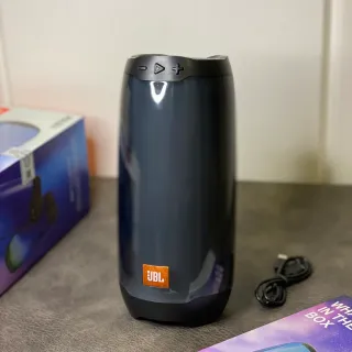 JBL Blue Black Cylindrical Translucent Body Portable Speaker