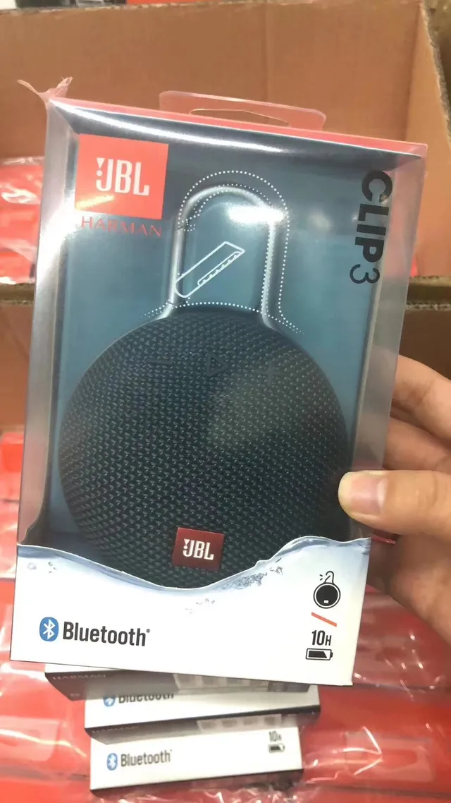 JBL Clip 3 Red Black Compact Round Portable Speaker 2