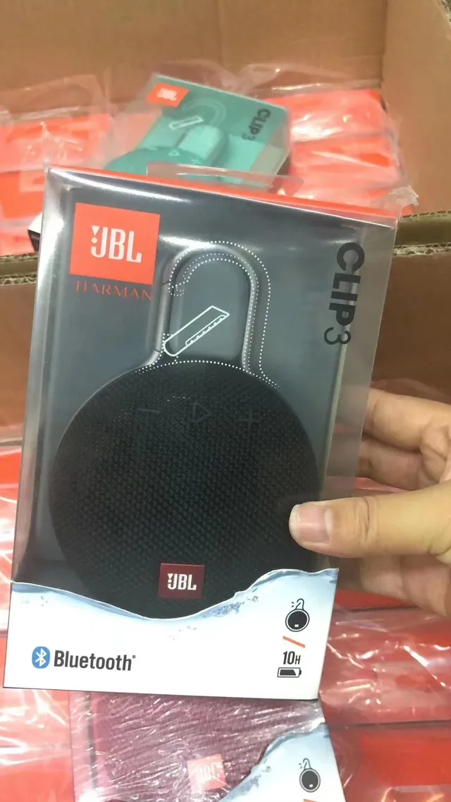 JBL Clip 3 Red Black Compact Round Portable Speaker 4