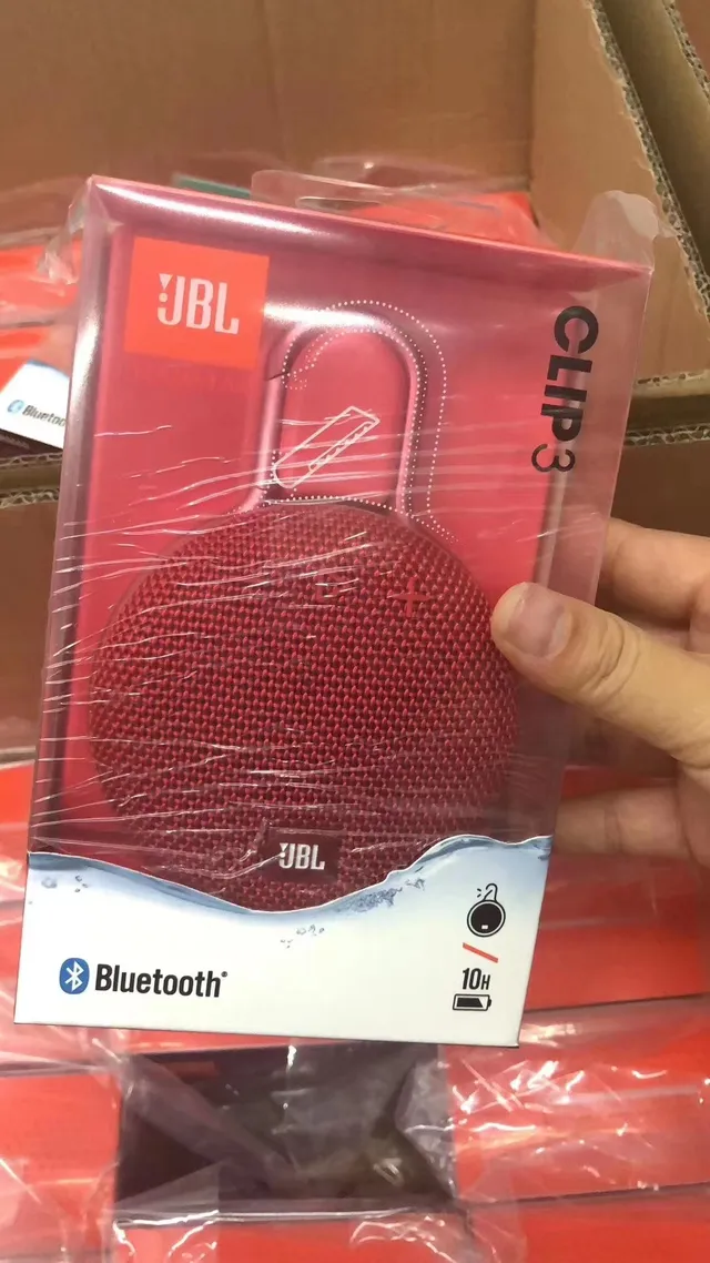 JBL Clip 3 Red Black Compact Round Portable Speaker 5