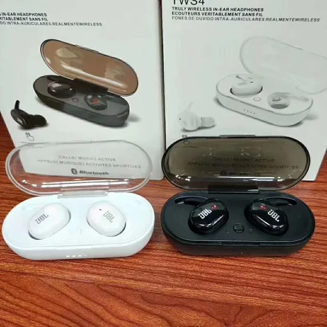 JBL Twins سماعات الأذن اللاسلكية الحقيقية أسود وأبيض TWS سماعات الأذن 9