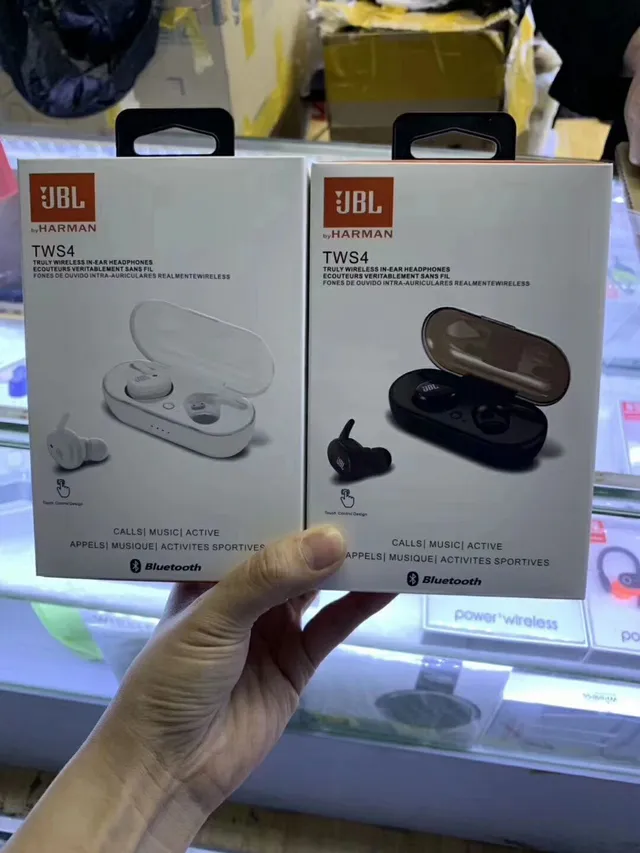 JBL Twins سماعات الأذن اللاسلكية الحقيقية أسود وأبيض TWS سماعات الأذن 18