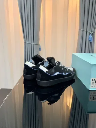Lanvin Black White Layered Upper Light Blue Piping Accent Lifestyle Sneakers 7