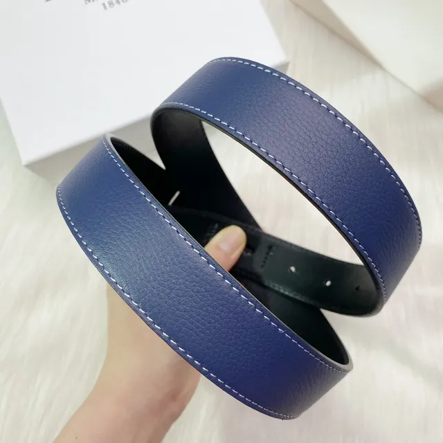 Loewe Anagram 腰带 海军蓝白色压纹可逆皮革 6