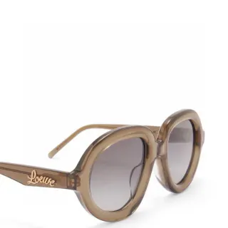 Loewe إطار دائري بني شفاف نظارات شمسية