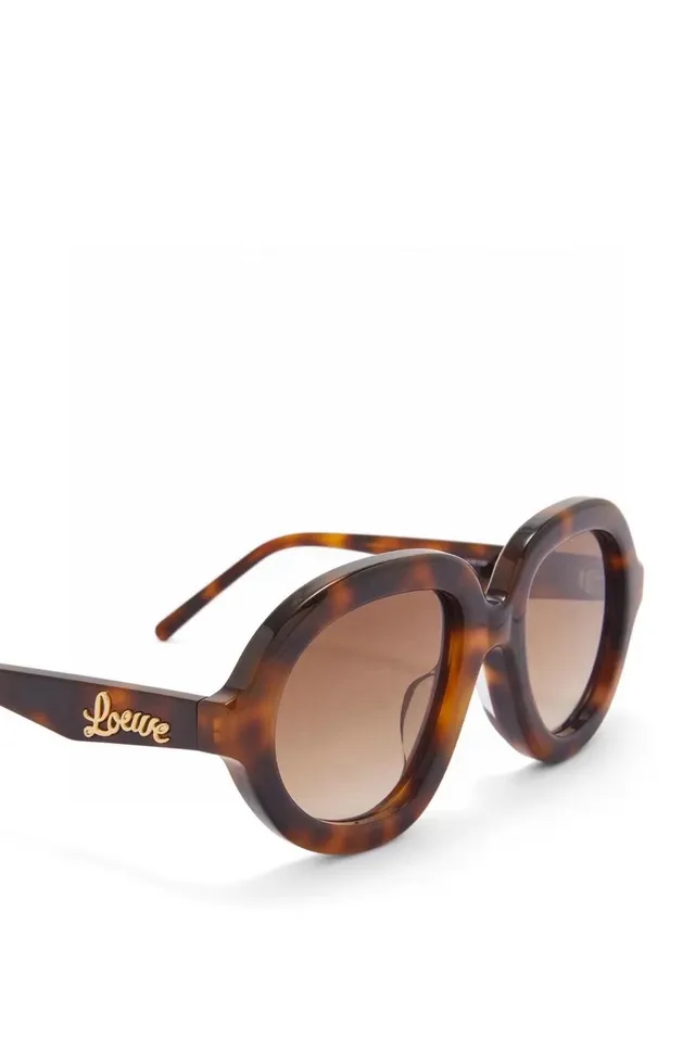 Loewe Monture Ronde Lentille Translucide Marron Lunettes de Soleil 4