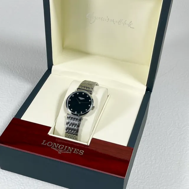 Longines La Grande Classique काली डायल हीरा मार्कर क्वार्ट्ज घड़ी 3