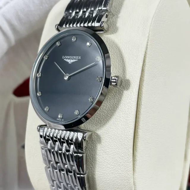 Longines La Grande Classique काली डायल हीरा मार्कर क्वार्ट्ज घड़ी 7