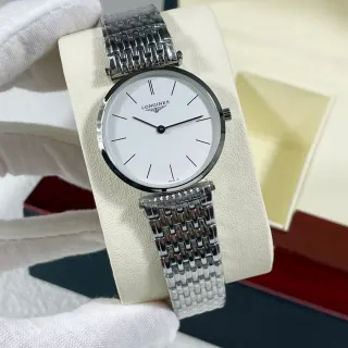 Longines La Grande Classique White Silver Minimalist Dial Stick Indices Quartz Watch