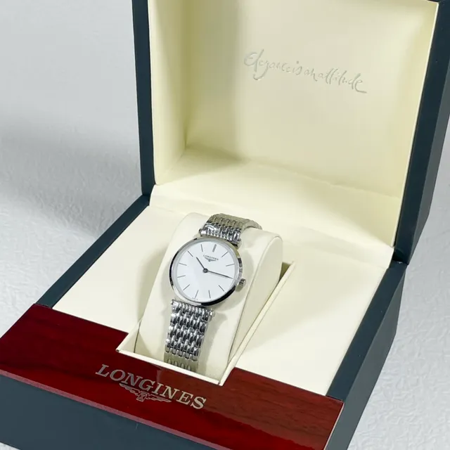 Longines La Grande Classique सफेद चांदी मिनिमलिस्ट डायल स्टिक इंडेक्स क्वार्ट्ज घड़ी 3