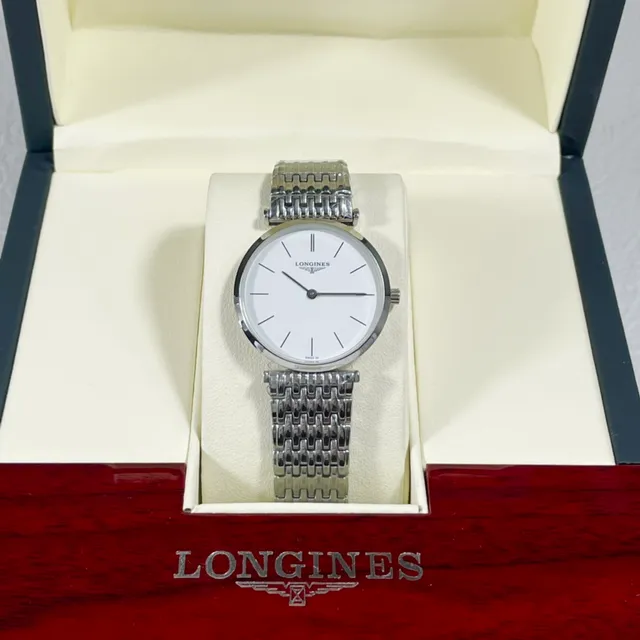 Longines La Grande Classique सफेद चांदी मिनिमलिस्ट डायल स्टिक इंडेक्स क्वार्ट्ज घड़ी 4