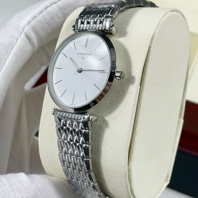Longines La Grande Classique सफेद चांदी मिनिमलिस्ट डायल स्टिक इंडेक्स क्वार्ट्ज घड़ी 6