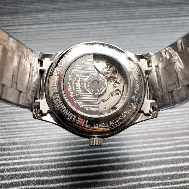 Longines Master Collection चांदी-टोन स्टेनलेस स्टील सफेद गिलोशे डायल चंद्रमा फेज यांत्रिक वॉच 3