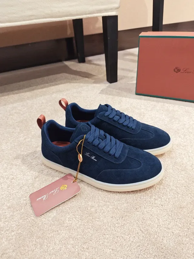 Loro Piana Navy Suede Lifestyle Sneaker 5